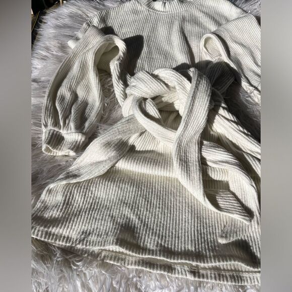 Majorelle white ribbed sweater dress/top large - Picture 1 of 10